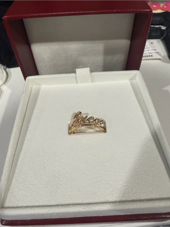 Gucci Jewelry - Gucci Gold Script Logo Ring for Women